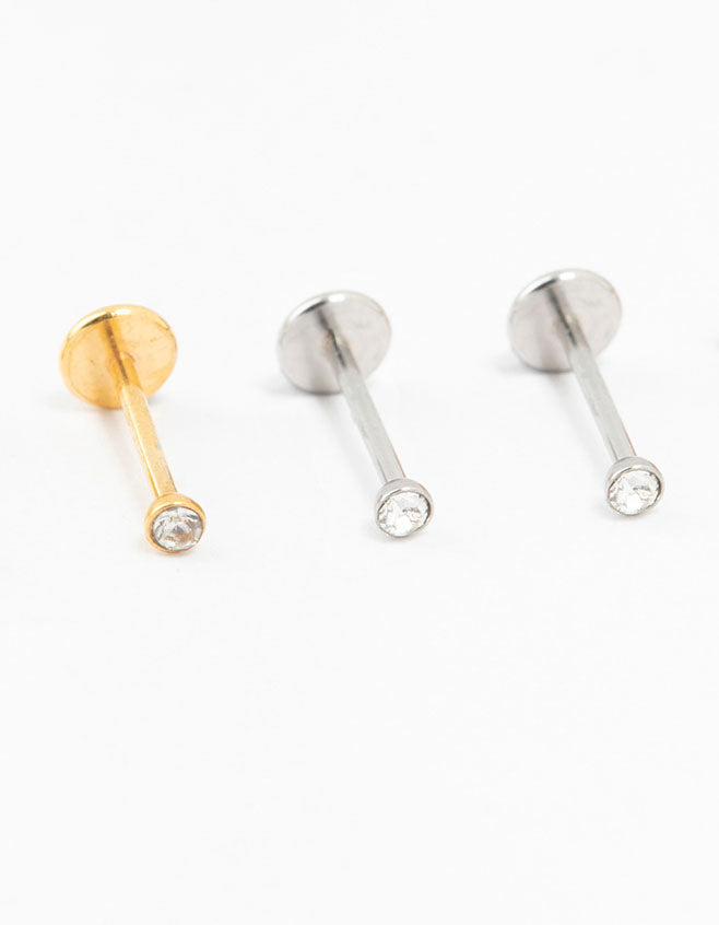 Mini Mixed Metals Diamante Flat Backs 6-Pack