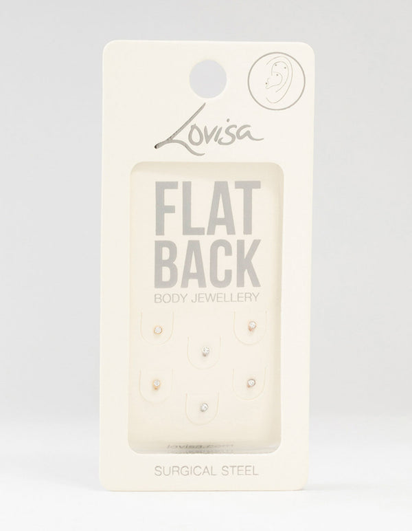 Mini Mixed Metals Diamante Flat Backs 6-Pack