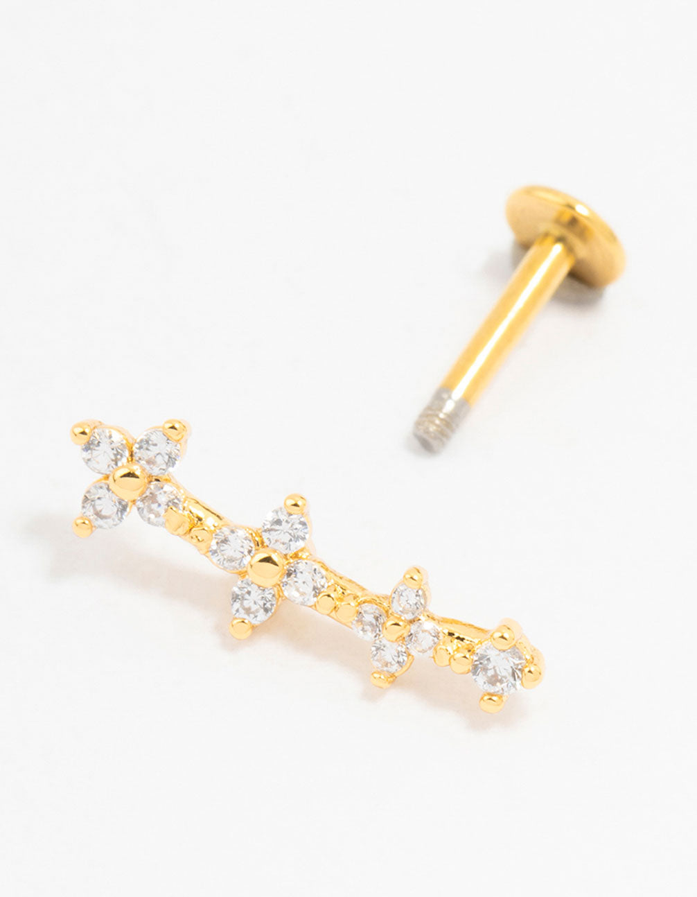 Gold Plated Surgical Steel Graduating Flowers Flat Back