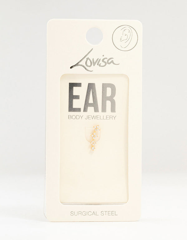 Gold Plated Surgical Steel Graduating Flowers Flat Back