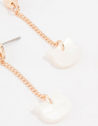 Gold Genuine Shell Cat Drop Earrings - link has visual effect only