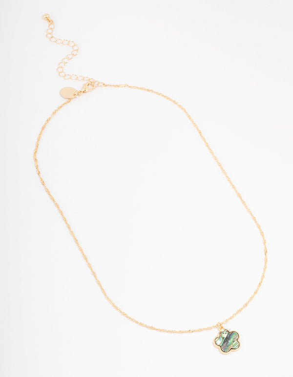Gold Flower Pendant Necklace