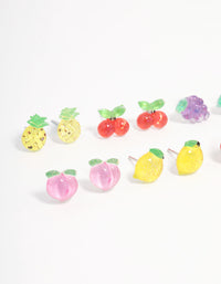 Rhodium Fruit Salad Earring 8-Pack - link has visual effect only