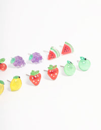 Rhodium Fruit Salad Earring 8-Pack - link has visual effect only