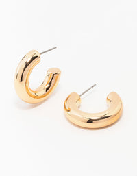 Gold Medium Chubby Hoop Earrings - link has visual effect only