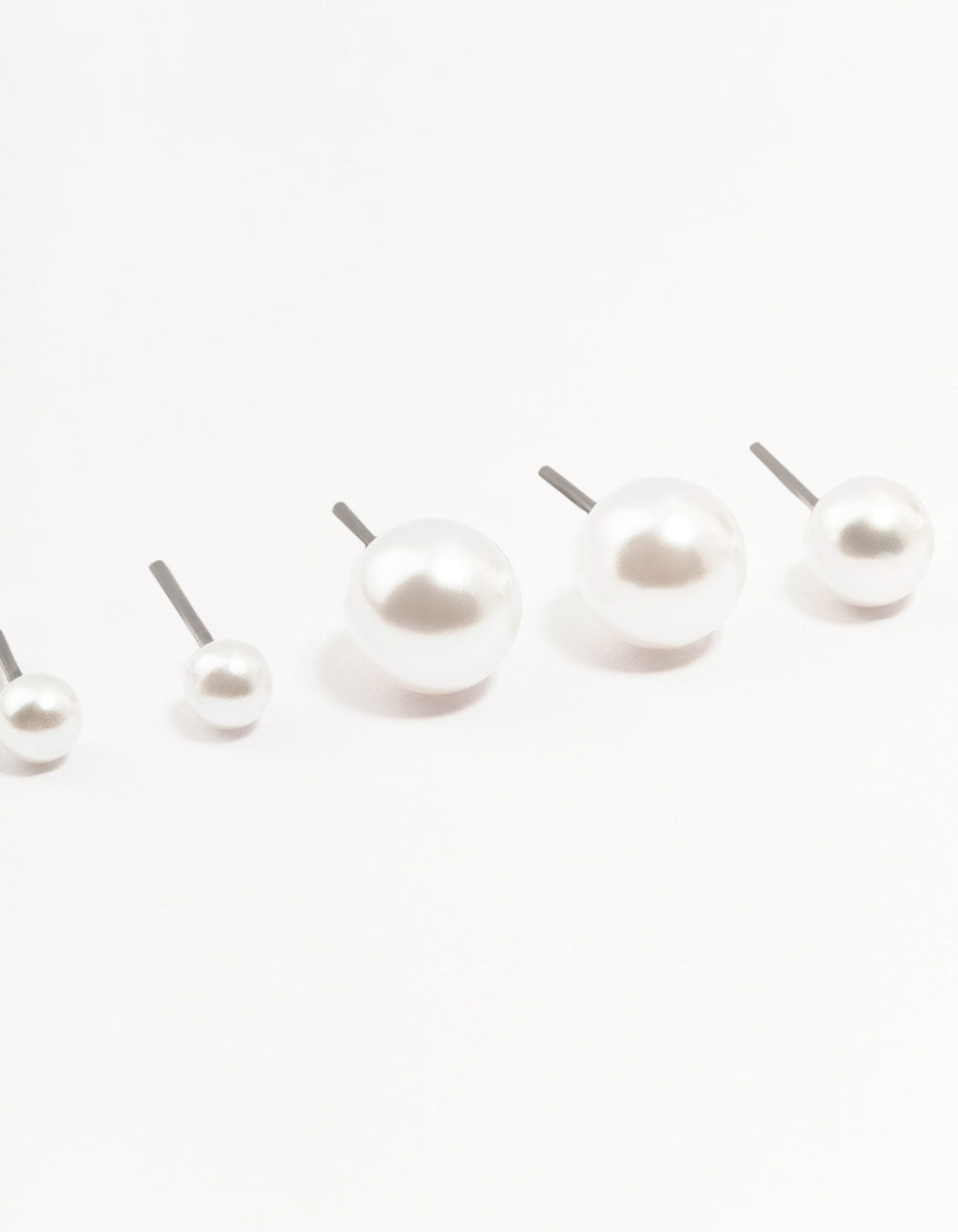 Beaded Multi Size Pearl Stud Earrings 3-Pack