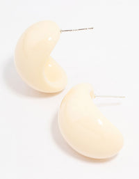 Yellow Acrylic Bubble Oval Hoop Earrings - link has visual effect only