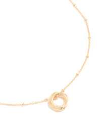 Gold Ball Chain O Ring Necklace - link has visual effect only