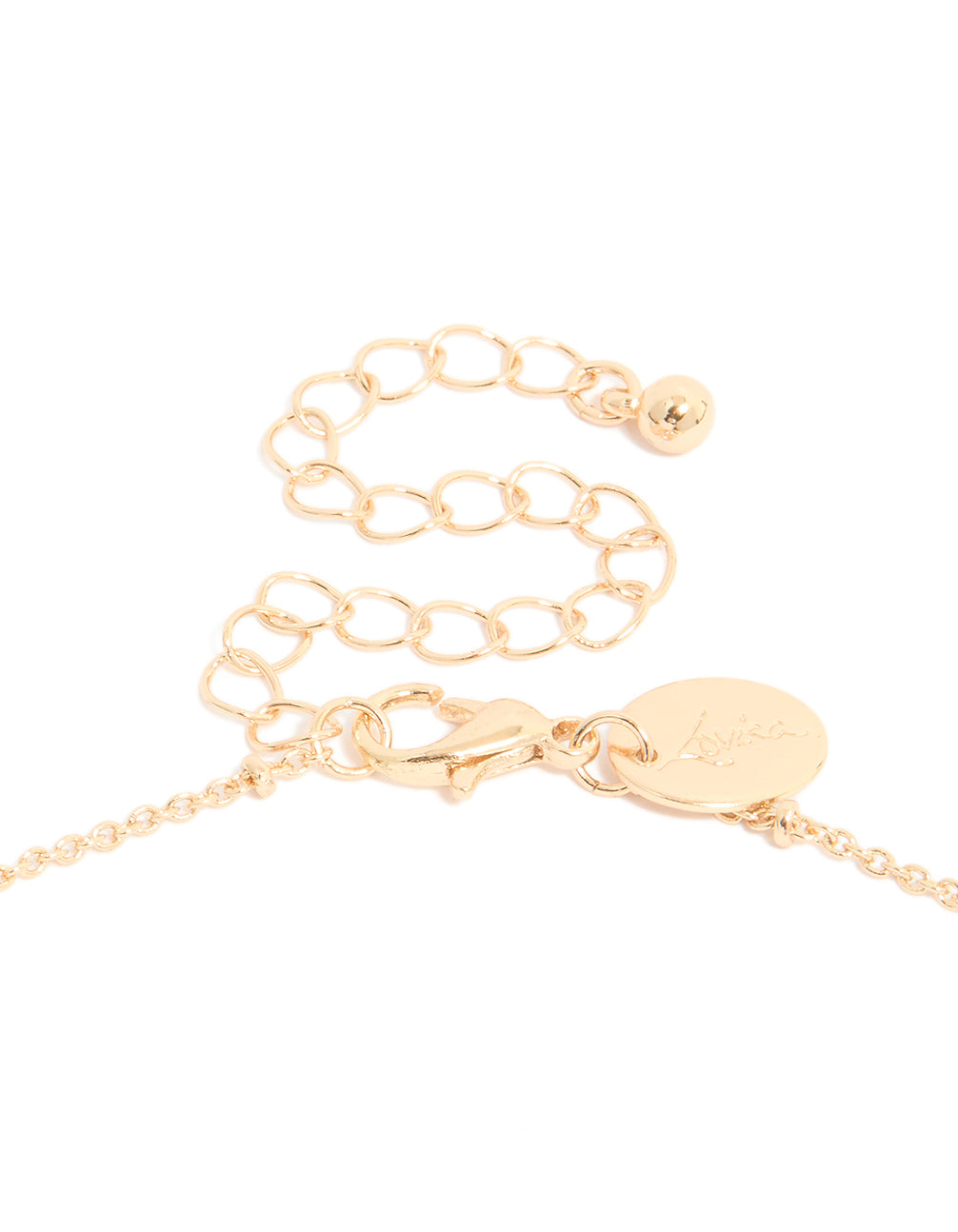 Gold Ball Chain O Ring Necklace