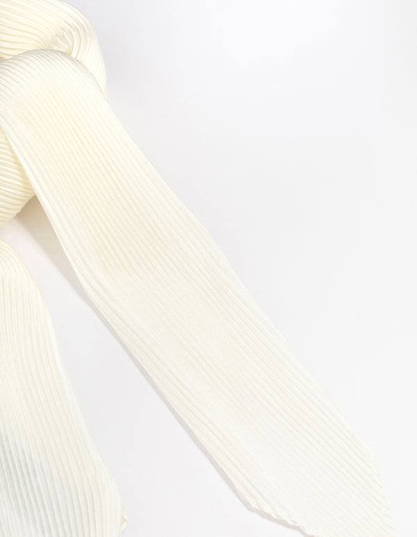 Pleated Satin Fabric Scarf