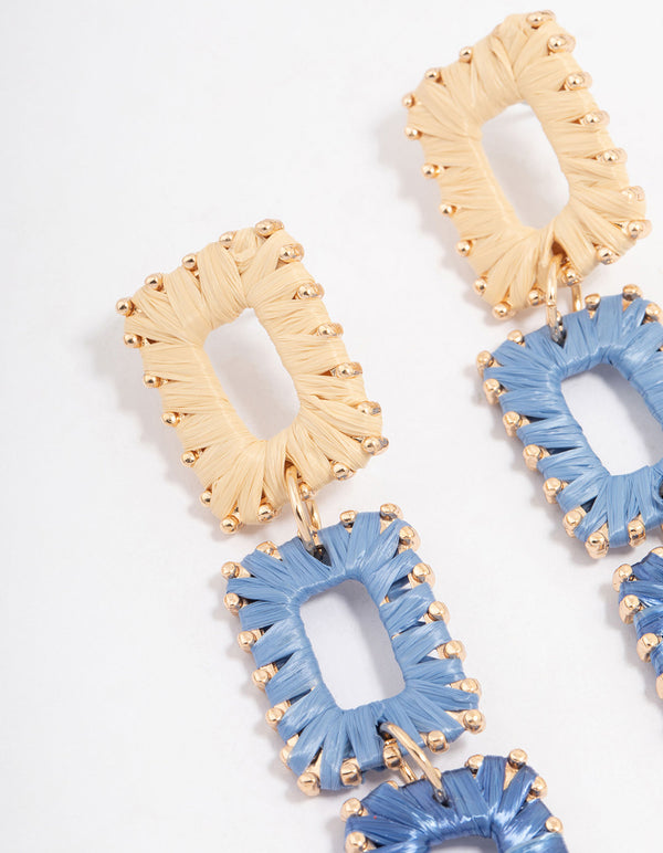 Gold Rectangular Drop Earrings