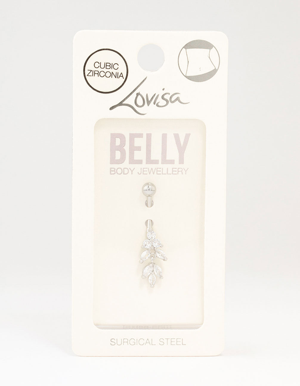 Surgical Steel Marquise Drop Belly Bar