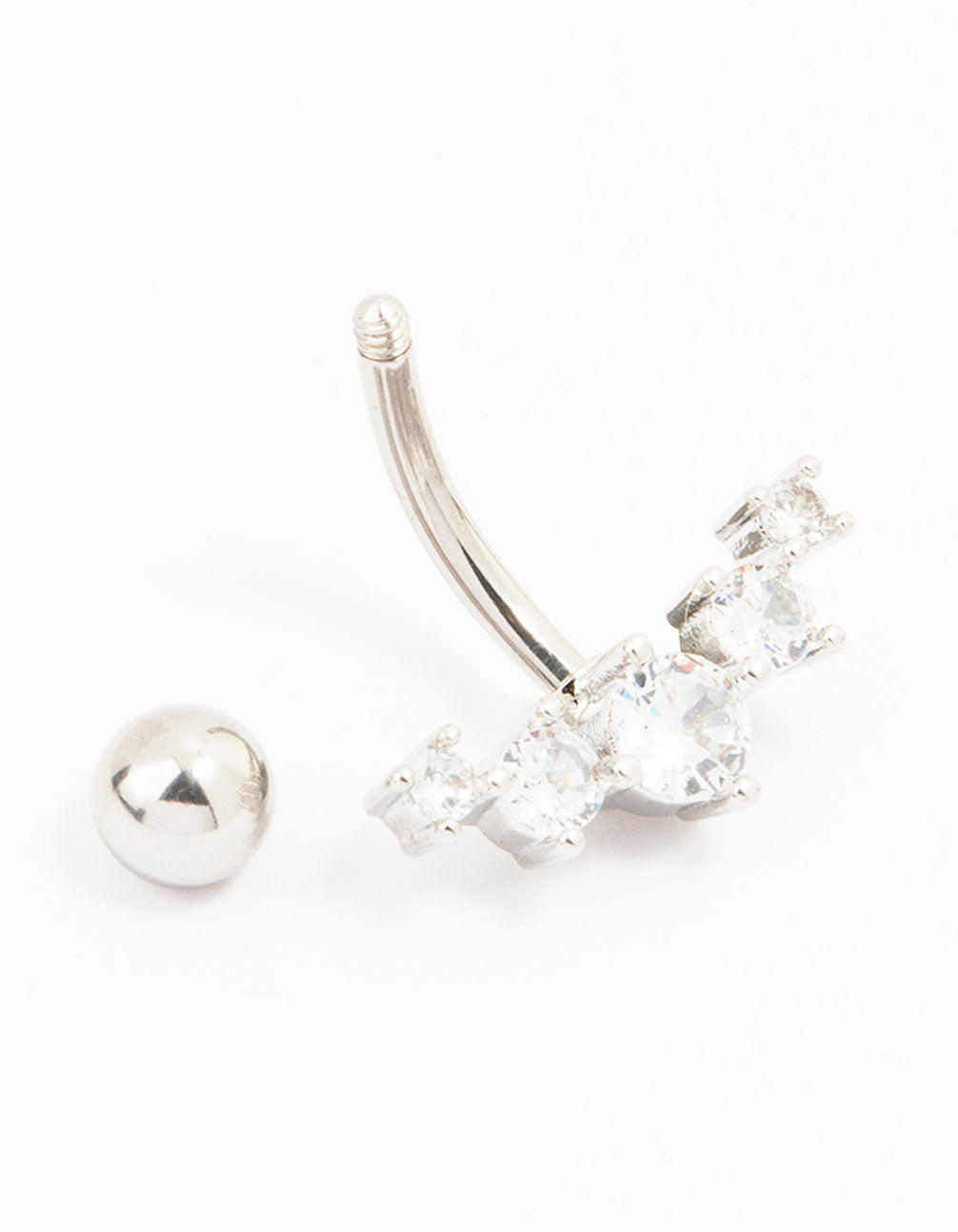 Round Stone Curved Belly Bar