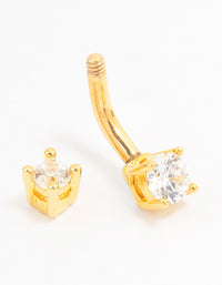 Gold Plated Titanium Mini Double Round Bellybar - link has visual effect only