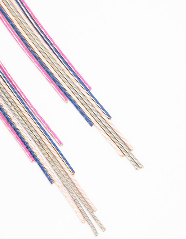 Rainbow Waterfall Drop Earrings