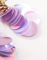 Gold & Purple Cluster Disc Drop Earrings - link has visual effect only