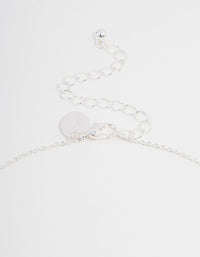 Silver Plated Cubic Zirconia Round Cross Necklace & Stud Earrings Set - link has visual effect only