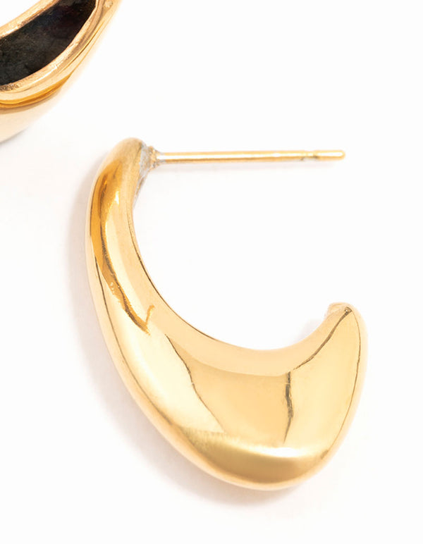 Waterproof Gold Plated Stainless Steel Oval Hoop Earrings