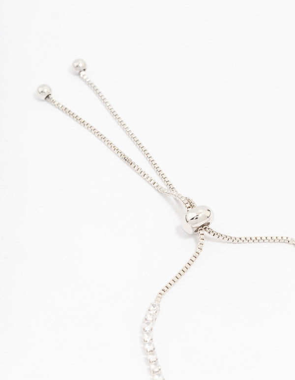 Silver Cubic Zirconia Toggle Bracelet