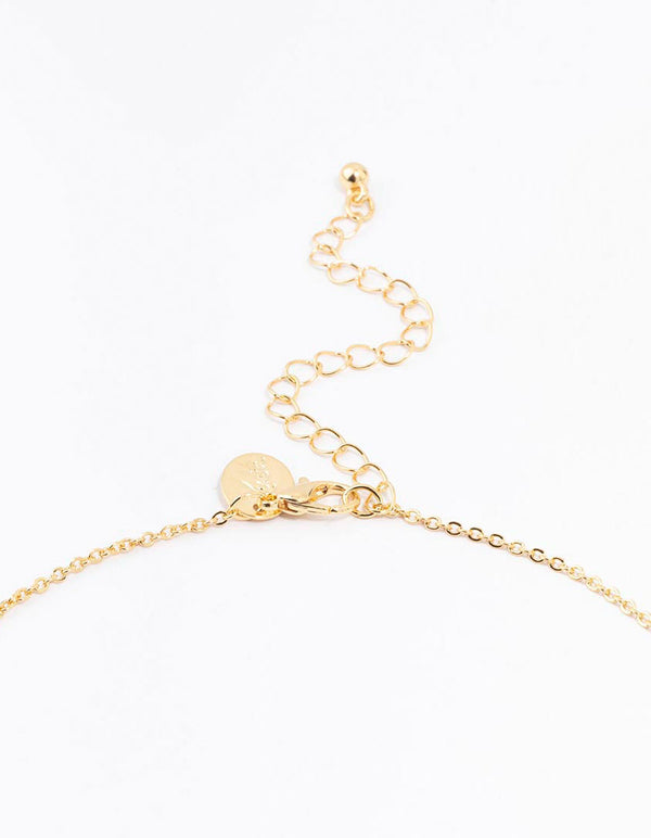 Gold Plated Pave Letter S Necklace