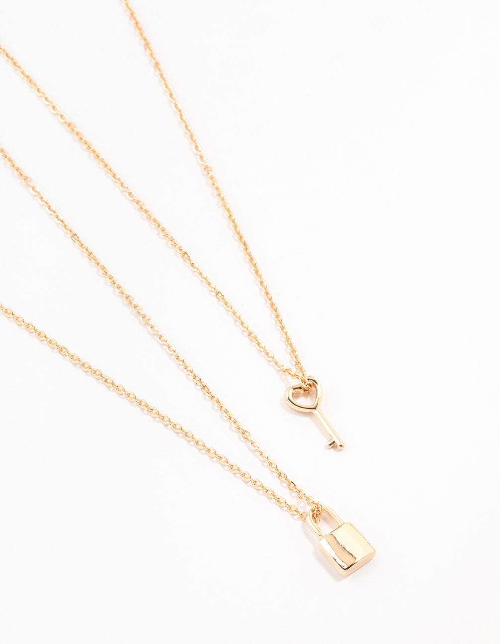 Gold Lock & Key Necklace 2-Pack - Lovisa