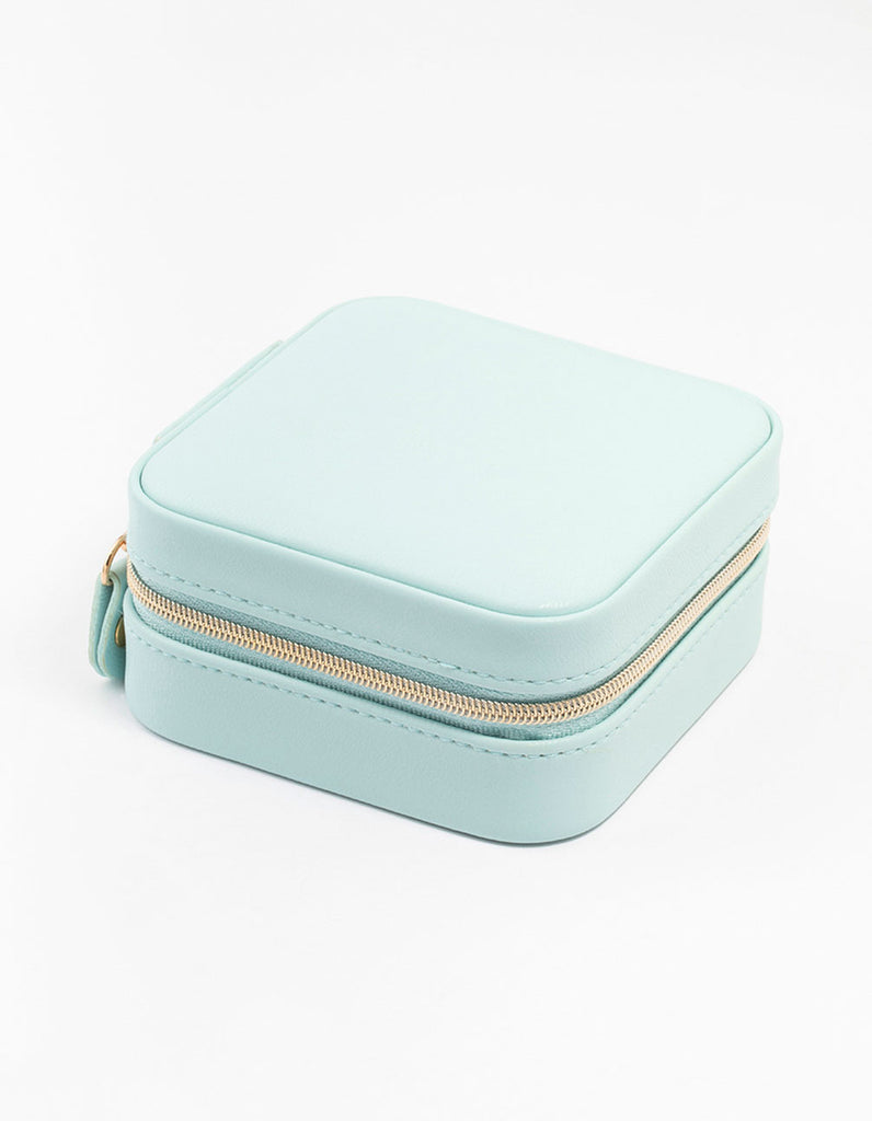 Blue Faux Leather Square Jewellery Case - Lovisa