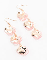 Rose Gold Holographic Petal Bar Drop Earrings - link has visual effect only