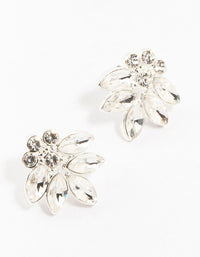 Silver Marquise Diamante Stones Stud Earrings - link has visual effect only