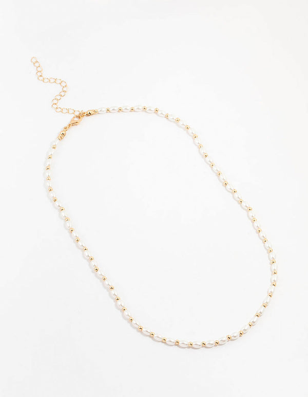 Beaded Long Pearl Necklace