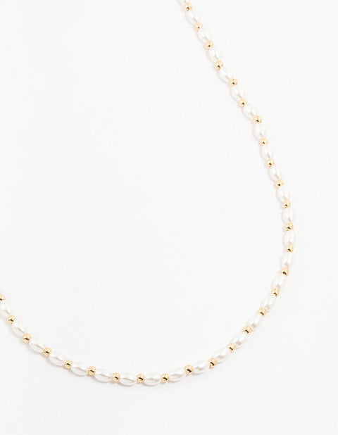 Lexa Chain Beaded Pearl Necklace