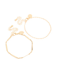 Gold Twisted Tab Bracelets 2-Pack - link has visual effect only