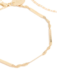 Gold Twisted Tab Bracelets 2-Pack - link has visual effect only