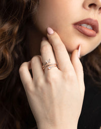 Rose Gold Mini Butterfly Wrapped Ring - link has visual effect only