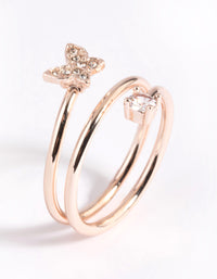 Rose Gold Mini Butterfly Wrapped Ring - link has visual effect only