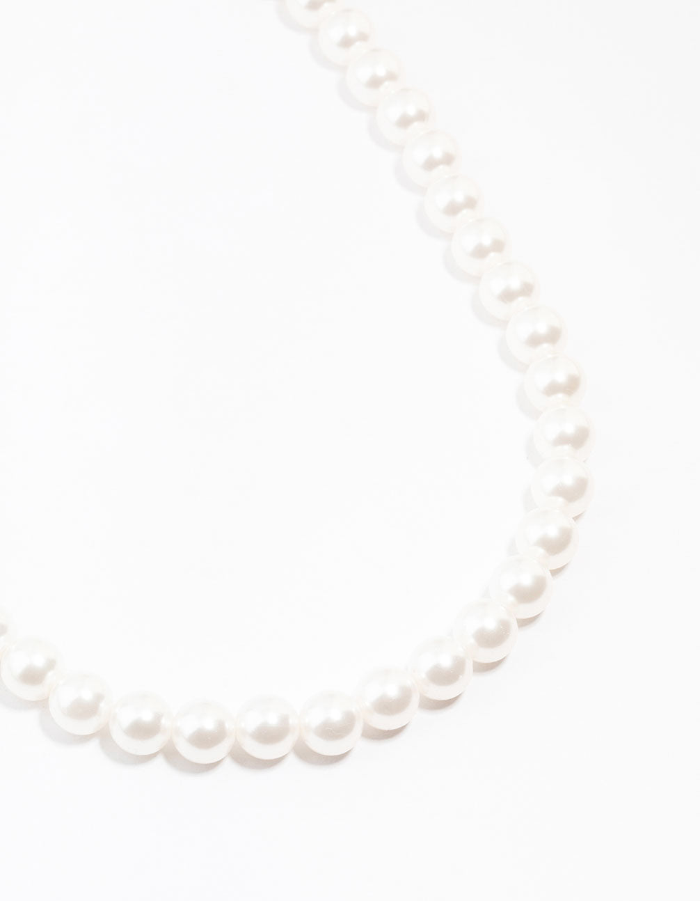 Silver Diamante Pearl Necklace