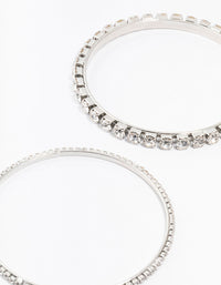 Diamante Silver Bangles 3-Pack - link has visual effect only