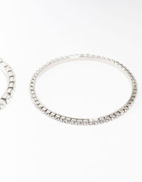 Diamante Silver Bangles 3-Pack - link has visual effect only