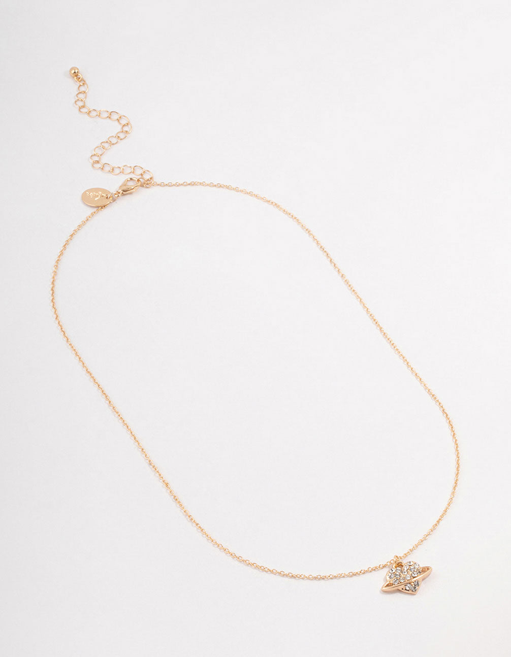 Mixed Metals Heart Planet Necklace