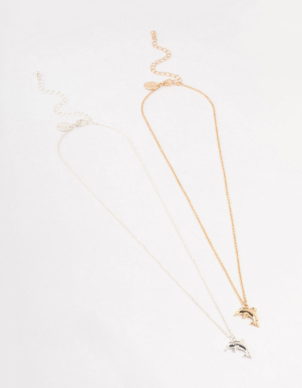 Mixed Metals Dolphin Necklace 2-Pack
