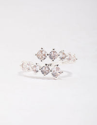 Silver Plated Graduating Cubic Zirconia Wrapped Ring - link has visual effect only