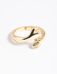Featuring a gold plated material ring front view - link has visual effect only