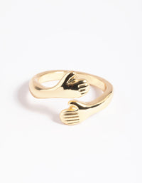 Designed in gold plated material ring close up view - link has visual effect only
