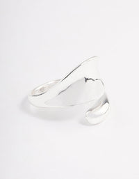 Showcasing a bold wrapped ring crafted from silver plated material side detail view - link has visual effect only