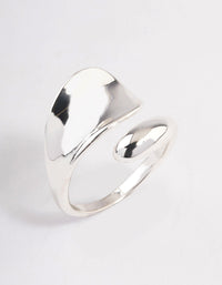 Discover a bold wrapped ring in silver plated metal front view - link has visual effect only