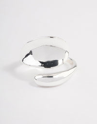 Featuring a bold wrapped ring with silver plated finish close up view - link has visual effect only