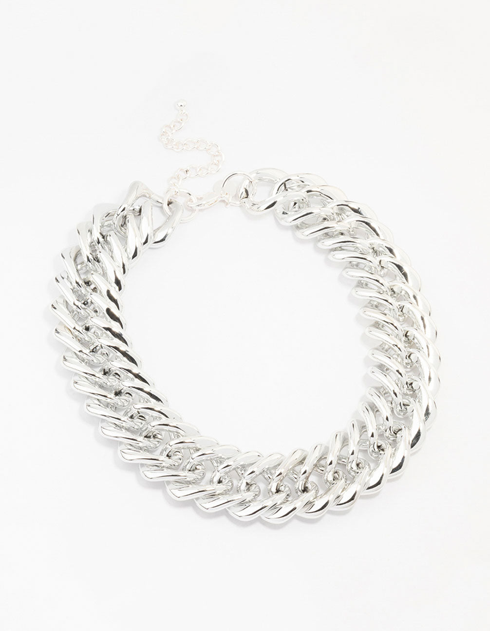 Silver Chunky Mixed Chain Necklace