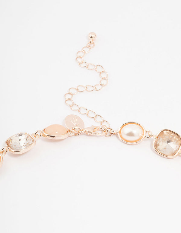 Gold Short Acrylic Necklace