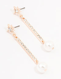 Rose Gold Celestial Pearl Drop Earrings - link has visual effect only