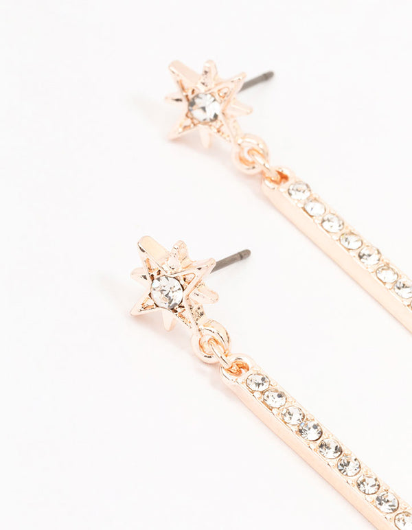 Rose Gold Celestial Pearl Drop Earrings