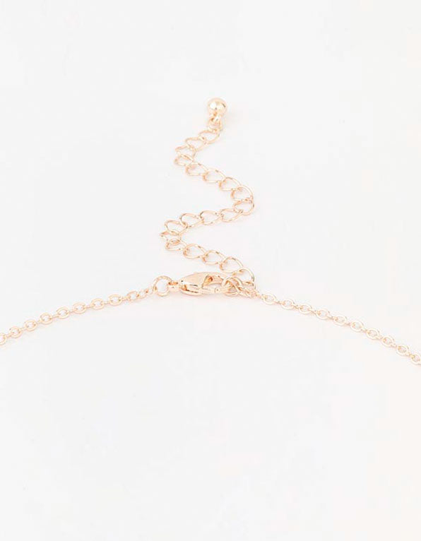 Rose Gold Pink Pearl Double Necklace